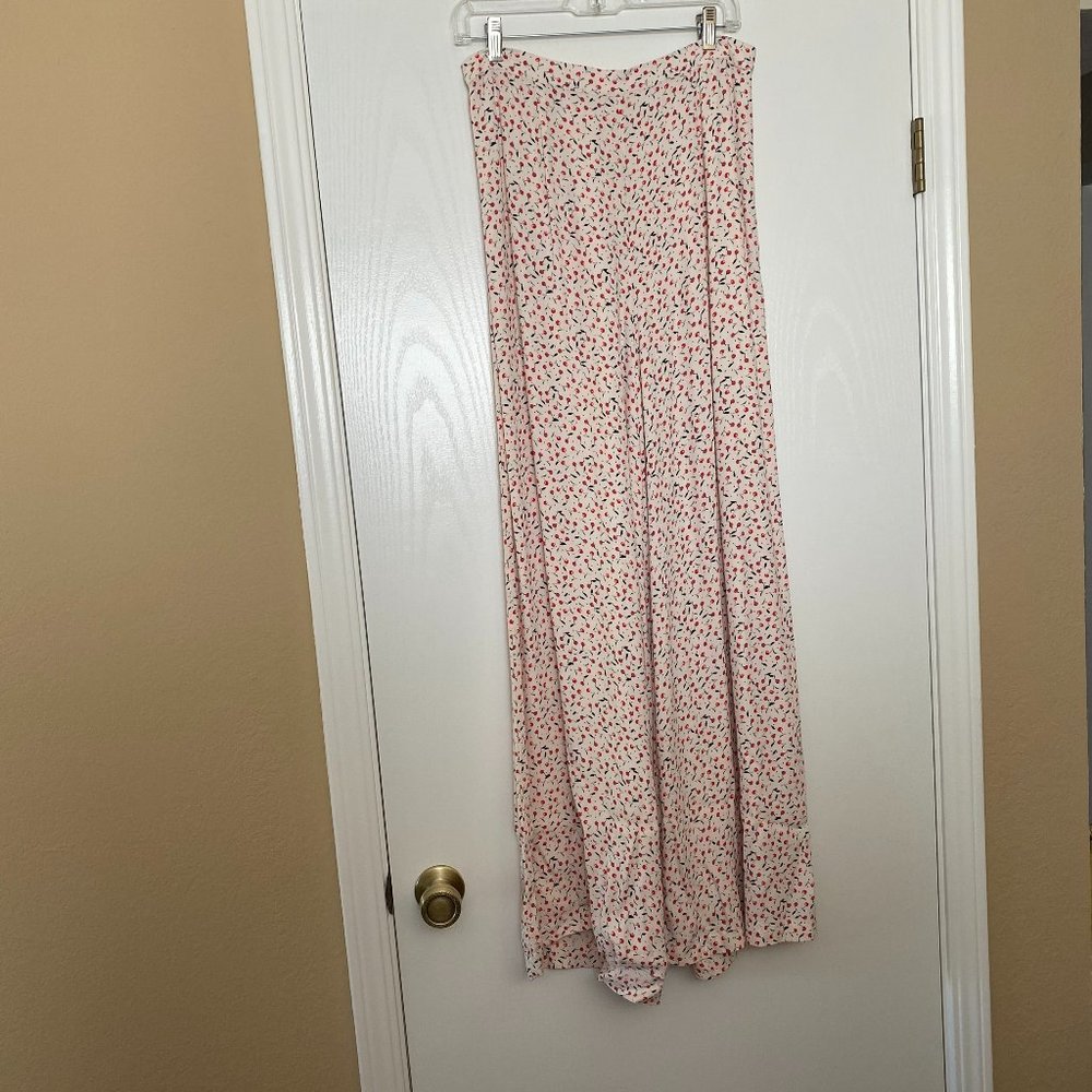 free people easy peasy cherry print wide leg pants